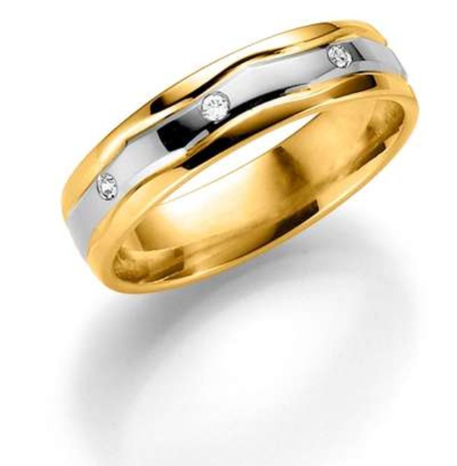 Hovedbilde Deg&Meg ring 585 gull 5mm 0,03ct SE150TF50 pris per stk