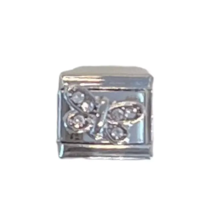 Ledd til Leddarmbånd - Sølvfarget med sommerfugl