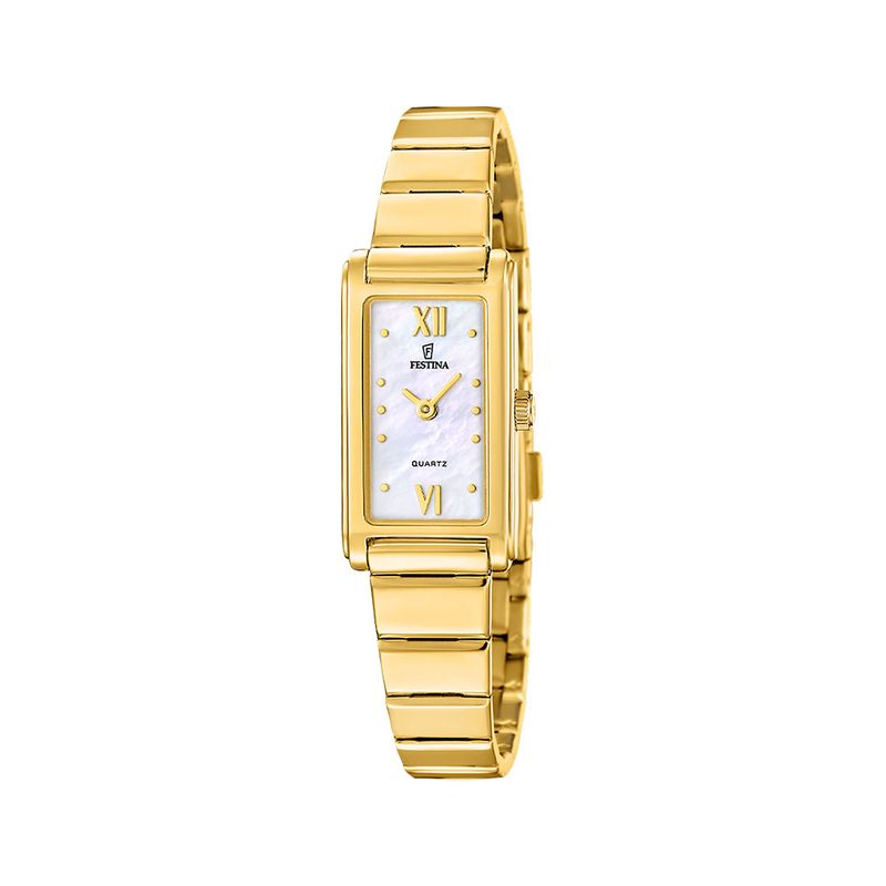 Festina Dame forgylt stål rektangulær F20768-1