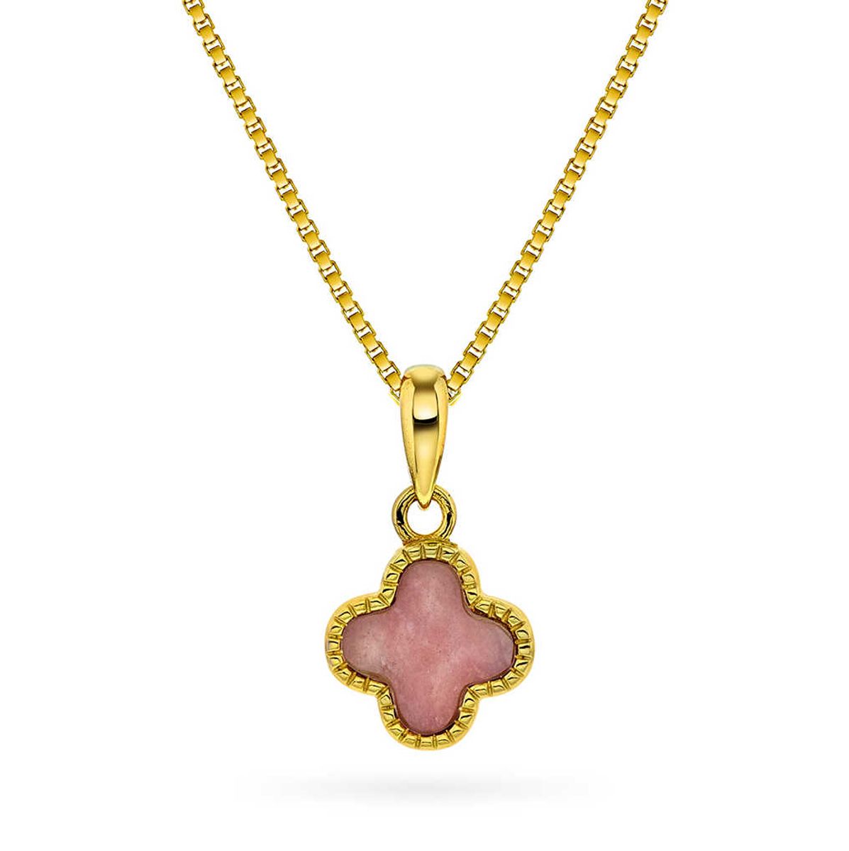 Smykke i sølv rosa kløver 992253