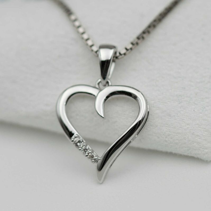 Anheng i hvittgull med diamant 1615885