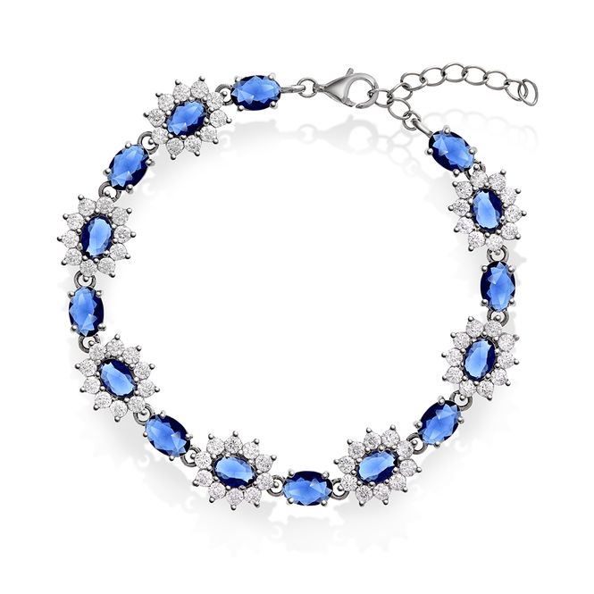 Hovedbilde Royal armbånd sølv blå sten 992442