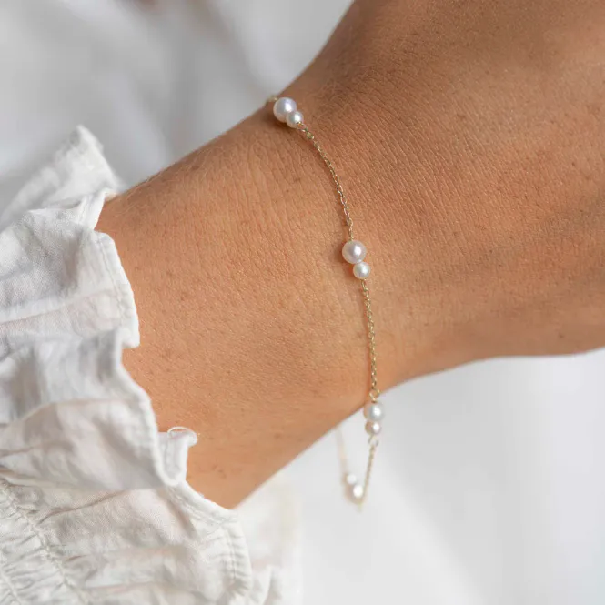 Hovedbilde Armbånd gull med perler 60310