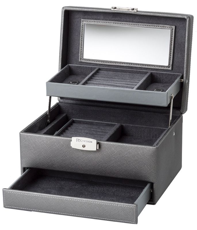 Smykkeskrin med reiseskrin Grå 3463731