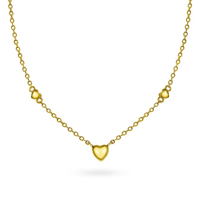 Hovedbilde Kjede forgylt sølv hjerter 25497