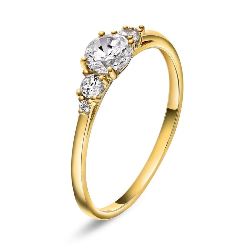 Ring i forgylt sølv zirkonia 992365