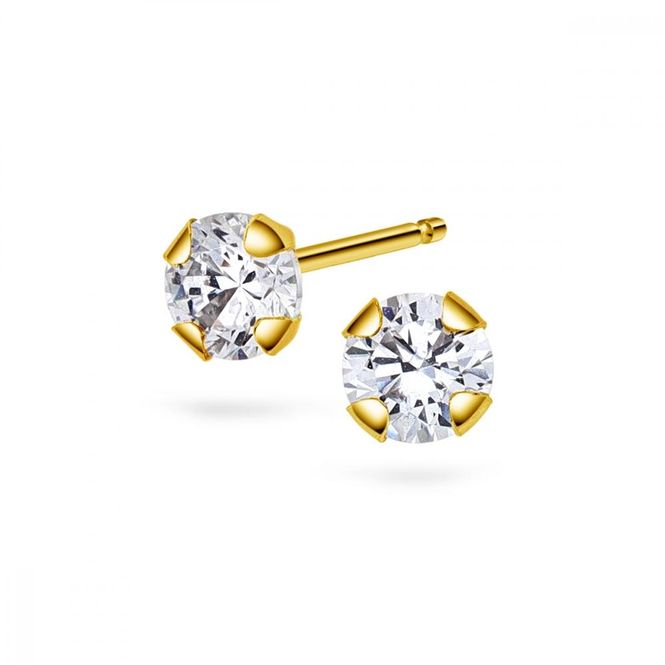 Hovedbilde Ørestikk gult gull zirkonia 53344