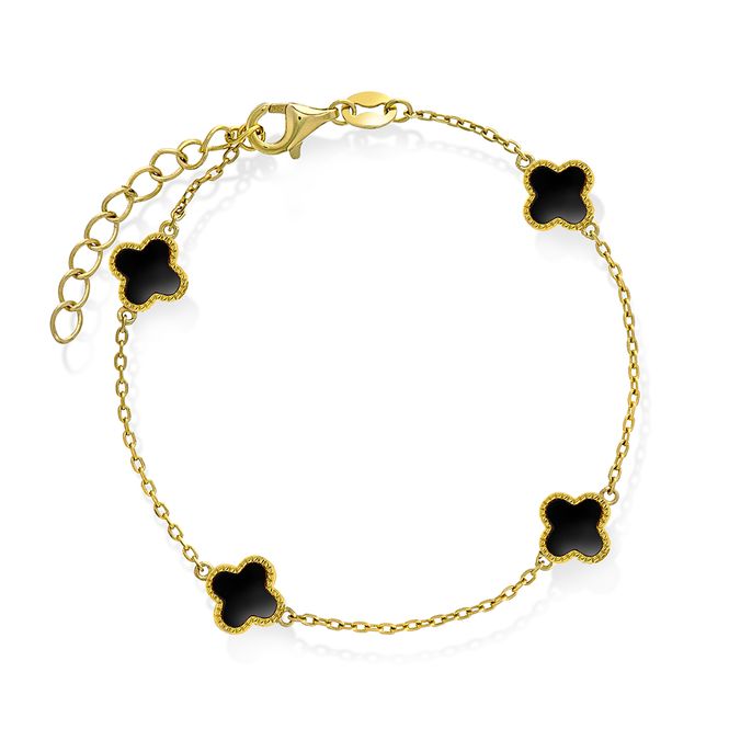 Hovedbilde Kløver armbånd sølv sort 992035