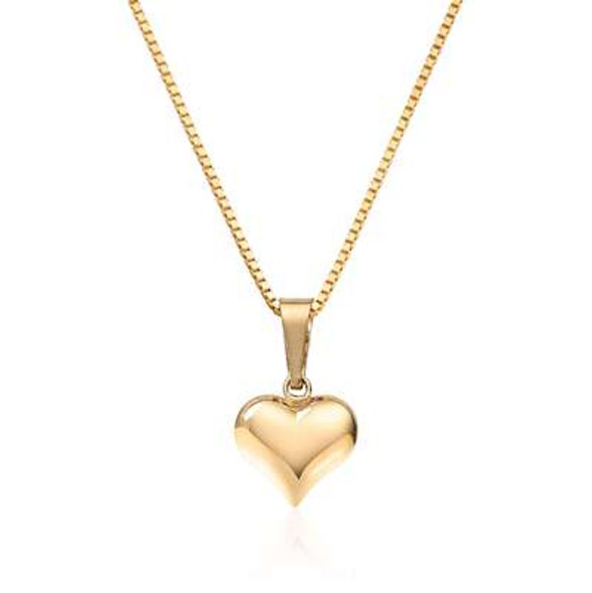 Hovedbilde Basic Hjerte anheng i gult gull 27028