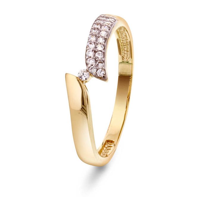 Hovedbilde Ring i gull med zirkonia 56380