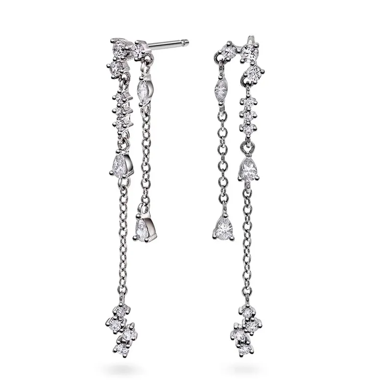 Shapes Rainfall øredobber sølv zirkonia  240445