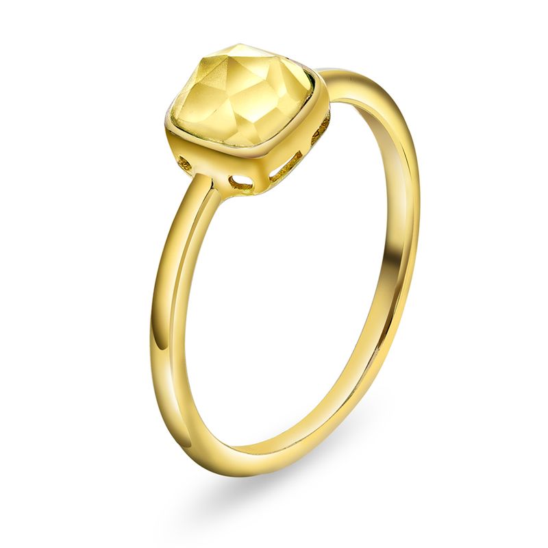 Sandra Lyng Ring forgylt sølv citrin glede 48129