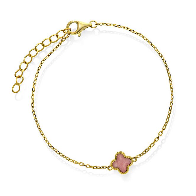 Hovedbilde Kløver armbånd i sølv rosa 992252