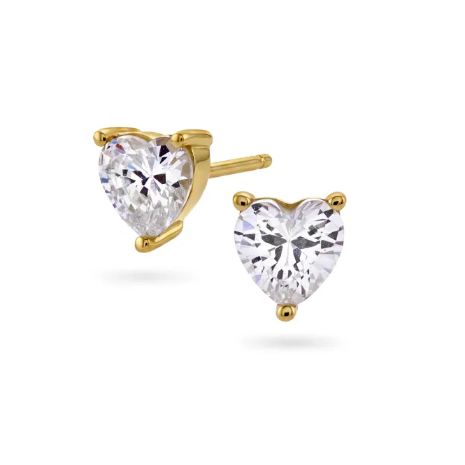 Hovedbilde GLAM Glitz heart øredobber forgylt sølv zirkonia 992740