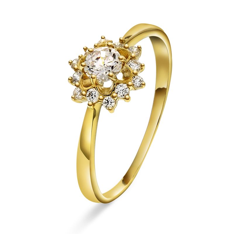 Ring  gult gull zirkonia 59722