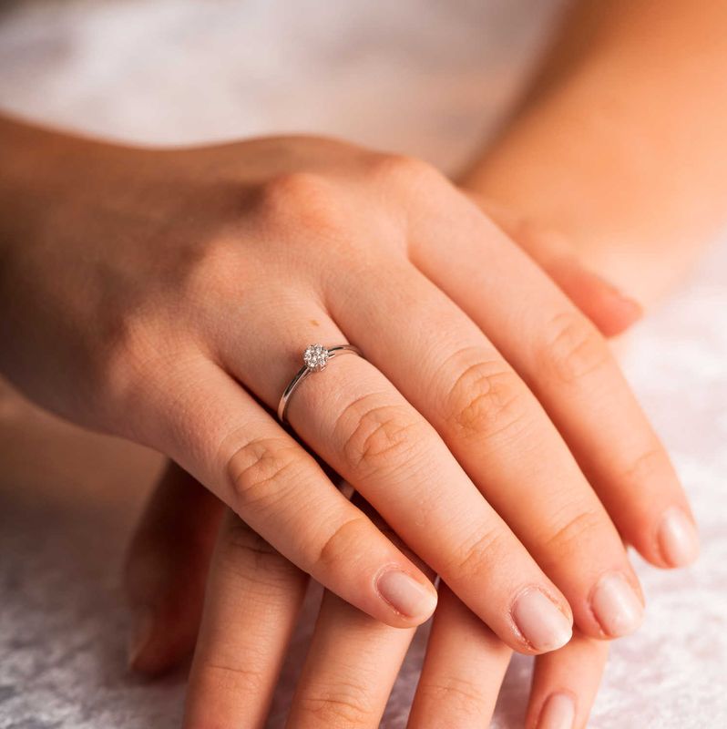 Ring i gull med diamanter 0,09 WP 59766