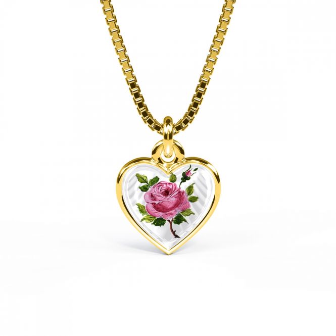 Hovedbilde Halskjede i forgylt sølv - Rosemotiv 110710-1