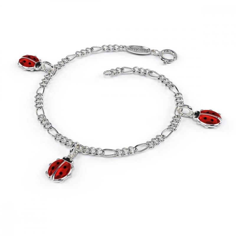Charms-armbånd i sølv - Røde Marihøner 35501