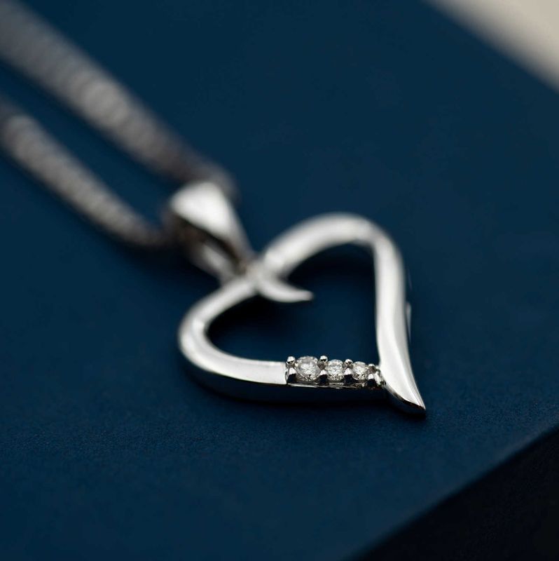 Anheng i hvittgull med diamant 1615885