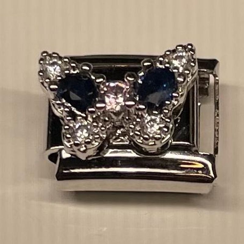 Ledd til Leddarmbånd - Sølvfarget med sommerfugl_2