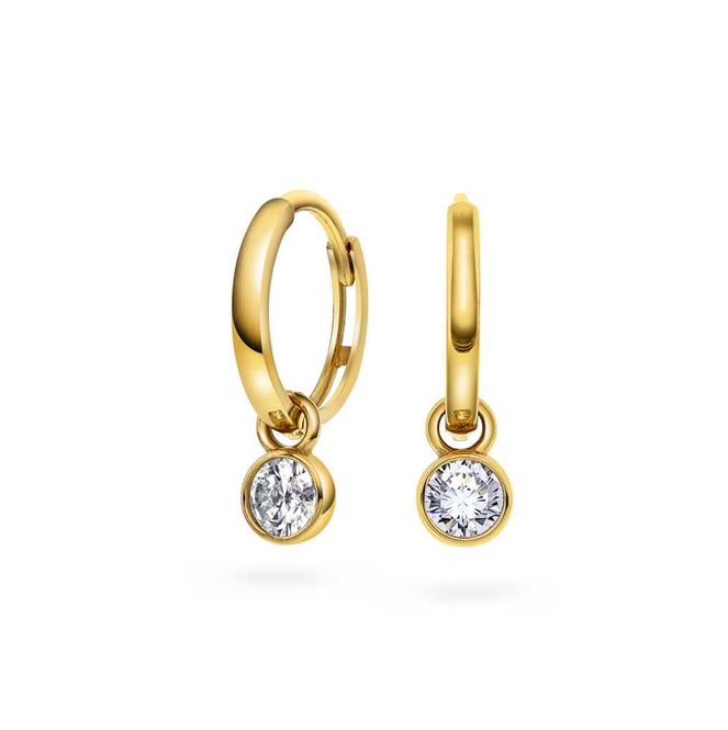 Hovedbilde Øreringer i gull med zirkonia 59723