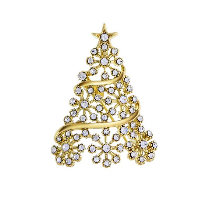 Hovedbilde Bijouteri julenål Juletre Gullfarget 200119