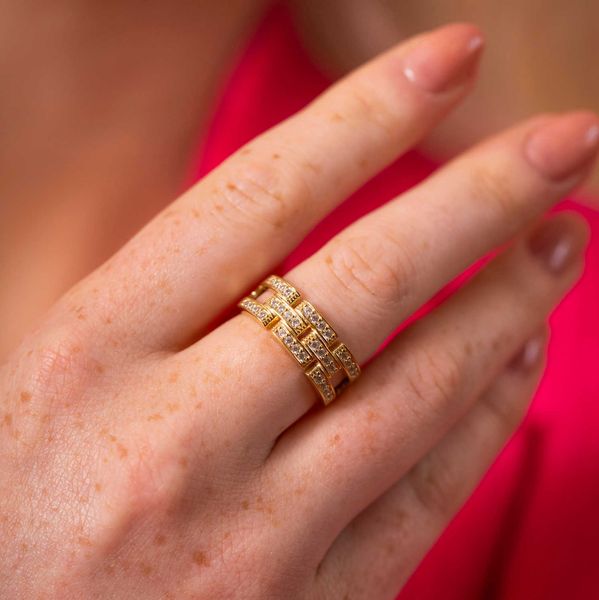 Bilde av London Luxe ring i forgylt sølv 992099