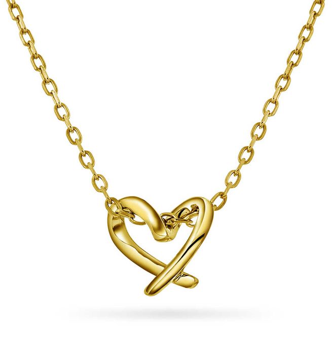 Hovedbilde Hjertestrek smykke forgylt sølv 992117