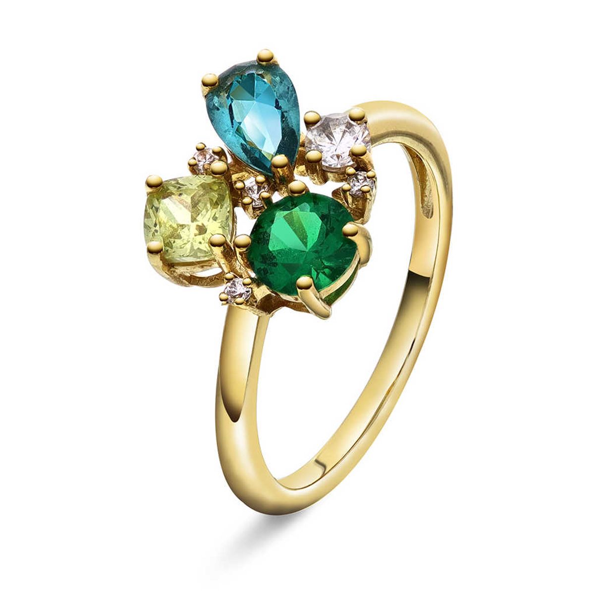GLAM ring med grønne toner 992199
