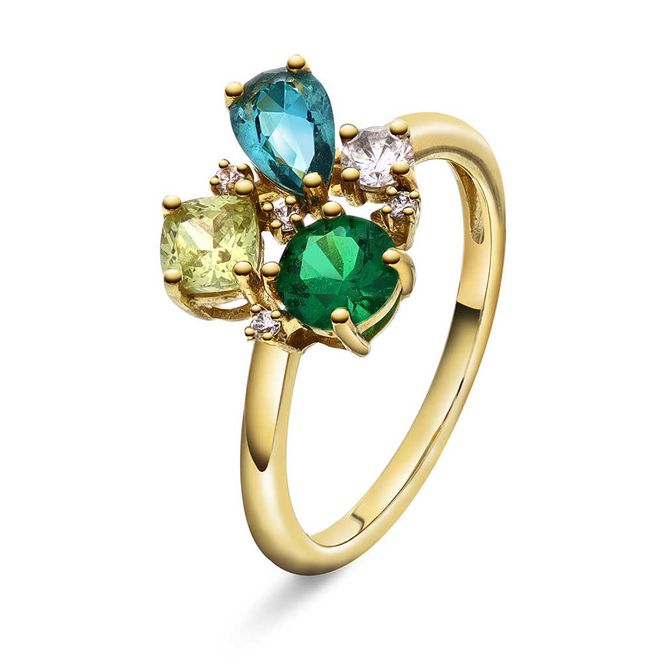 Hovedbilde GLAM ring med grønne toner 992199