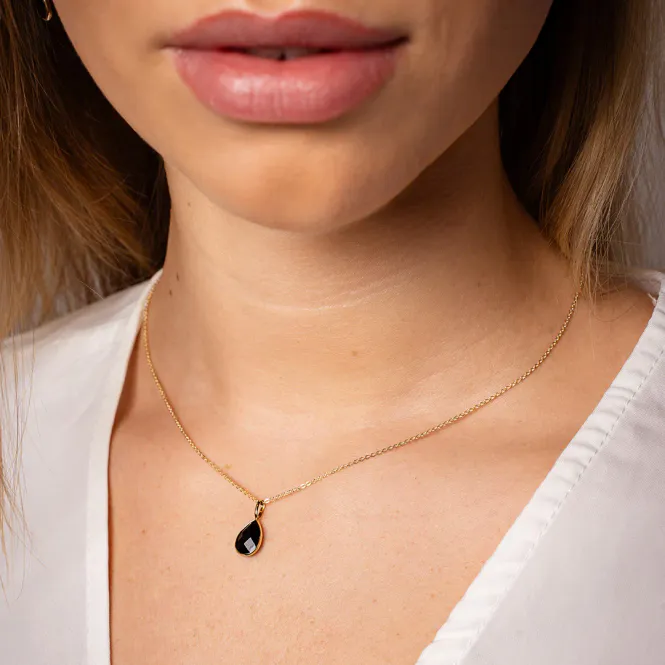 Hovedbilde Anheng Dråpe gull onyx 60238