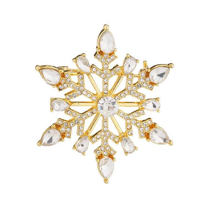 Hovedbilde Bijouteri julenål gullfarget Snøstjerne 200125