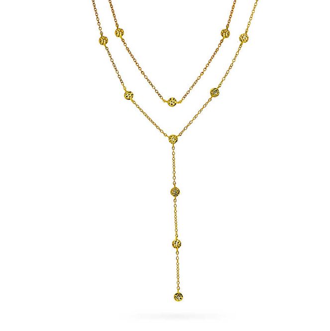 Hovedbilde Shapes Heat double chain smykke i forgylt sølv 240331