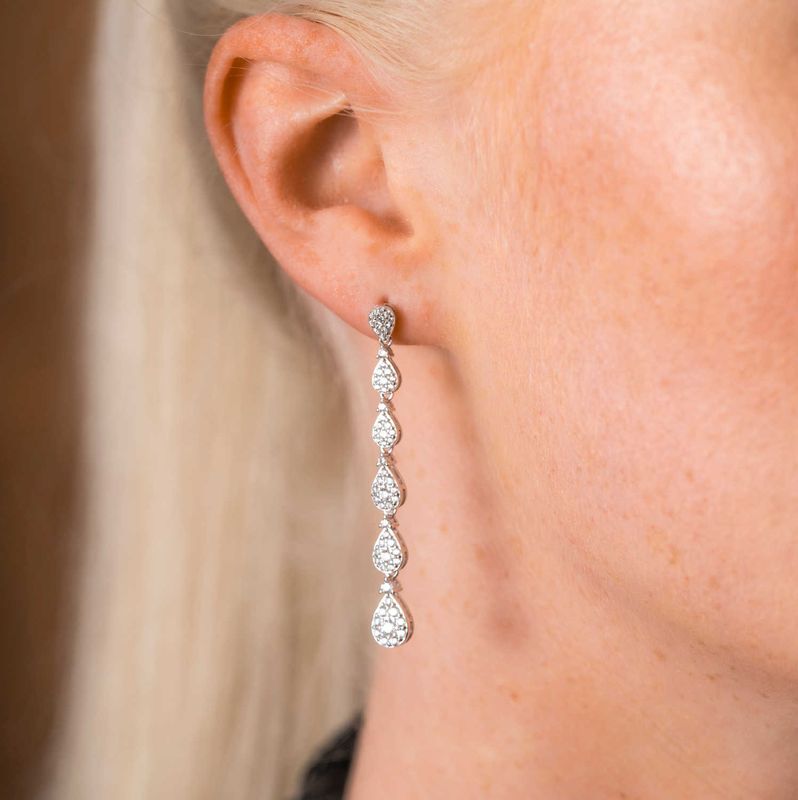 London Luxe øredobber i sølv med zirkon 992098